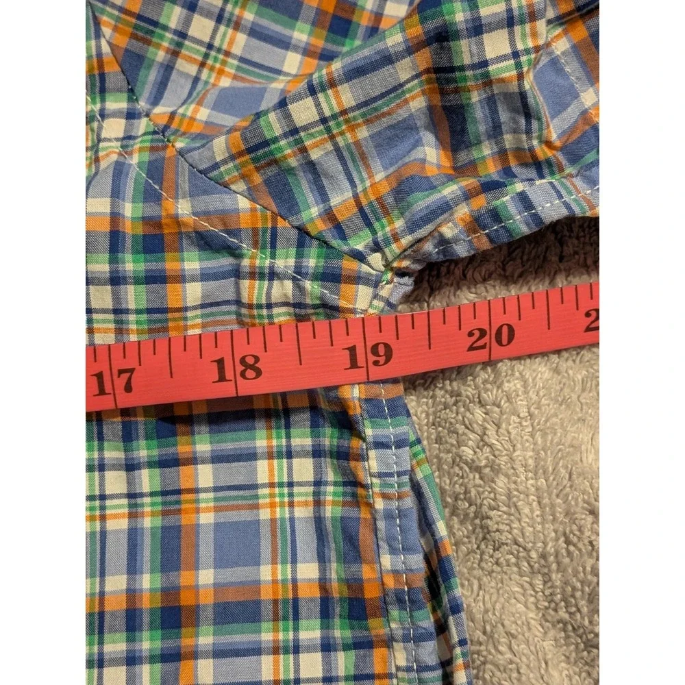 Ralph Lauren Plaid Natural‎ Stretch Short Sleeve Shirt XL(18-20) Kids